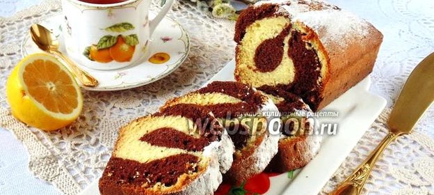 Кекс двухцветный на сметане