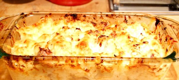 Запеканка из цветной капусты с каштанами