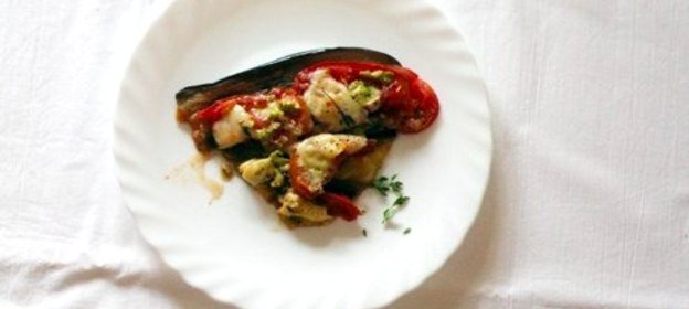 Запеканка из баклажанов и сулугуни