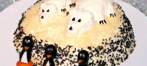 Салат с лососем Северный полюс