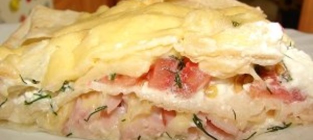 Пирог - пицца из лаваша (для детишек)