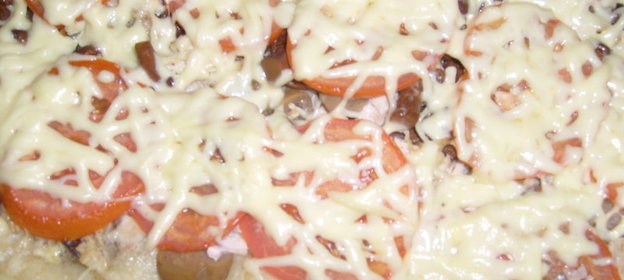 Пицца грибная с курочкой