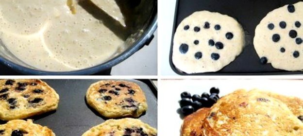 Оладьи из овсянки и черники