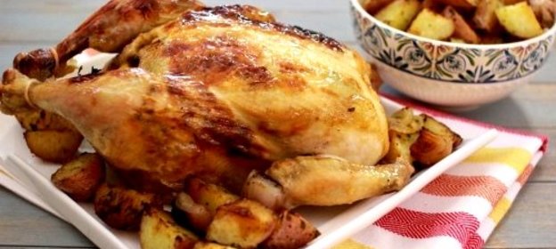 Запеченная курица с картошкой