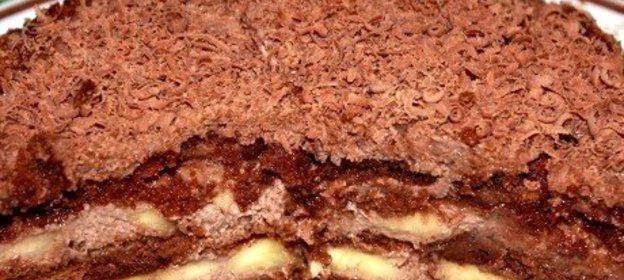Шоколадно-банановый торт из пряников