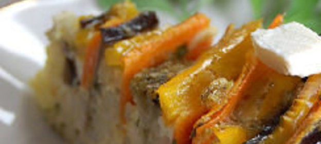 Рисовая запеканка с мясом и овощами