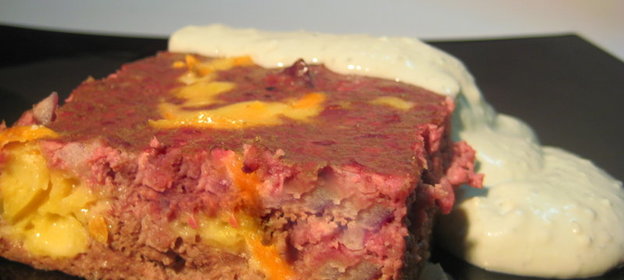 Запеканка мраморная под голубым соусом