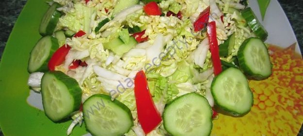 Овощной салат пекинская капуста огурец