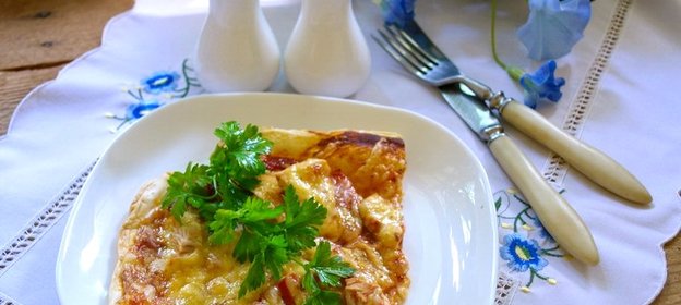 Пицца из бездрожжевого теста в духовке