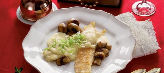 Морской язык с грибами