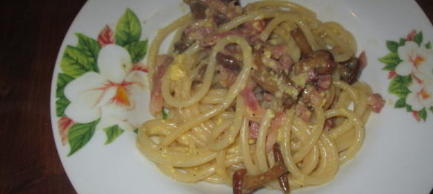 Паста Карбонара с грибами