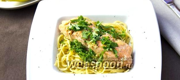 Паста с запечённой сёмгой
