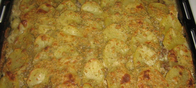 Картофельная запеканка с мясным фаршем