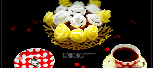 Кексы-розы на желтках