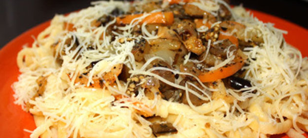 Спагетти с баклажанами