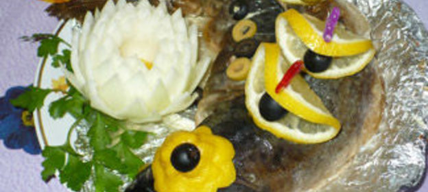 Горбуша, фаршированная с морским языком