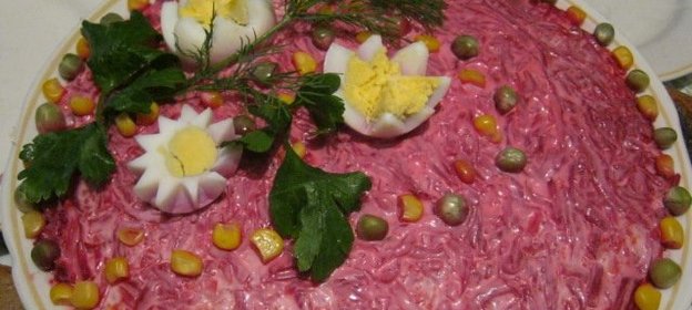 Селедка под шубой с яблоками