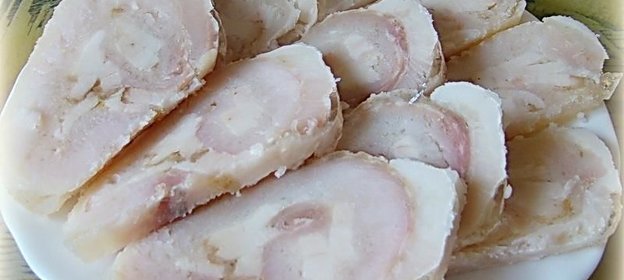 Морской язык в рулете с желатином