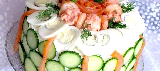 Закусочный торт из хлеба