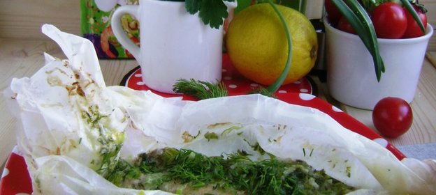 Морской окунь в пергаменте. Легкий обед от Кучеры