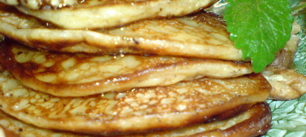 Грушевые оладьи на топлёном масле с мёдом ,почти ,как у Джейми Оливера