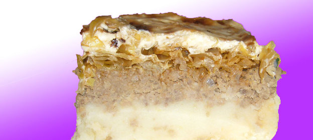 Запеканка мясная с картофелем и капустой