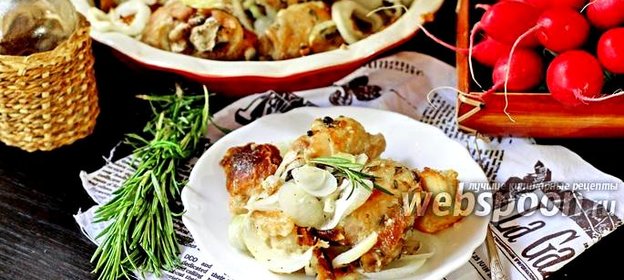 Курица запечённая с хлебом