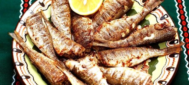 Морской окунь на гриле