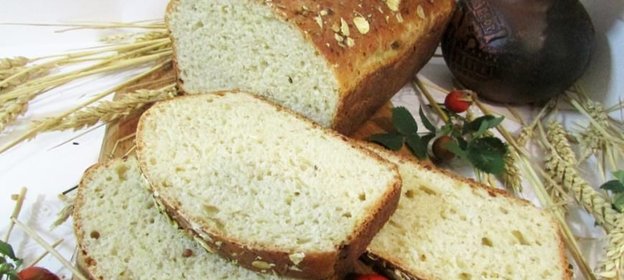 Хлеб с творогом и овсяными хлопьями