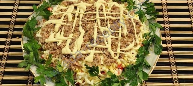 Салат морская капуста крабовые палочки