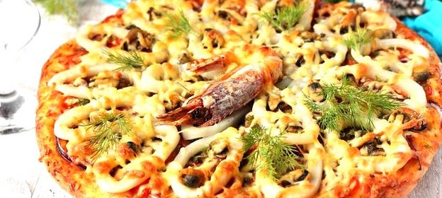 Пицца с морепродуктами