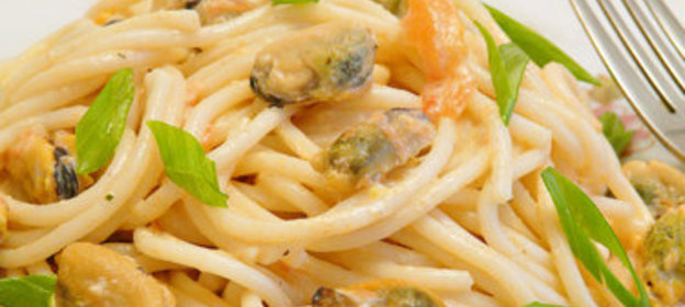 Паста с мидиями в сливочном соусе