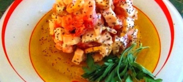 Копченый салат с маком