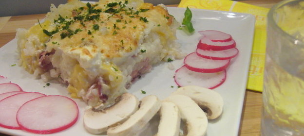 Сытная рисовая запеканка