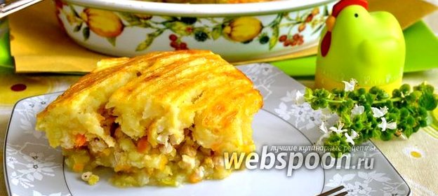 Запеканка из фарша с картофелем и сельдереем