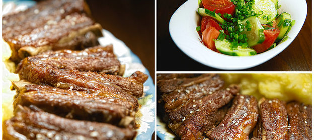 Свиные ребрышки в соевом соусе с уксусом