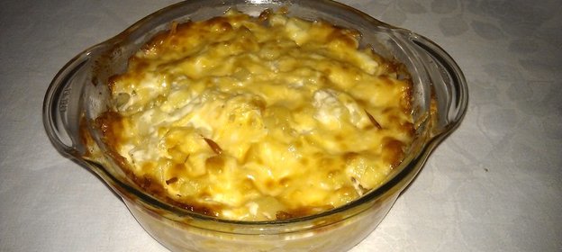 Запеканка из картофельного пюре с курицей