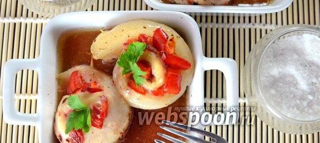 Рулетики из морского языка с болгарским перцем