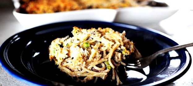 Запеканка с индейкой и спагетти