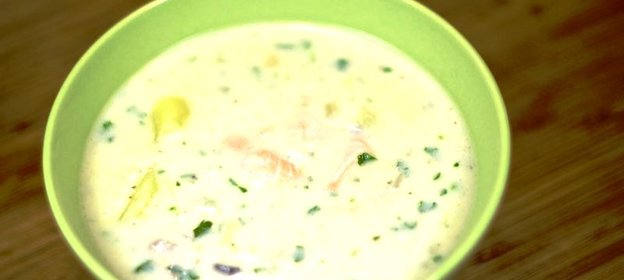 Уха из красной рыбы со сливками