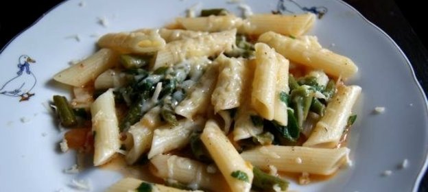 Макароны со стручковой фасолью