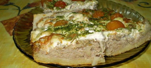 пицца из слоенного теста