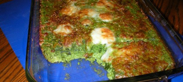 Запеканка из шпината Изумрудная в сырной корочке