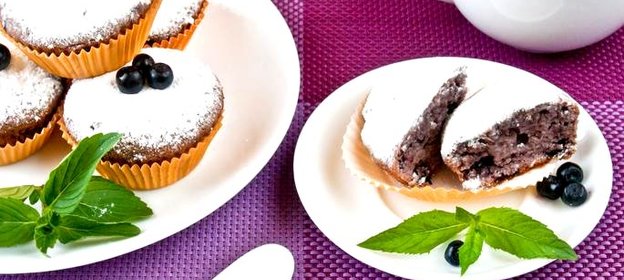 Кексы с черникой без яиц