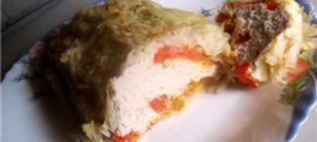 Батон из картошки с куриным мясом
