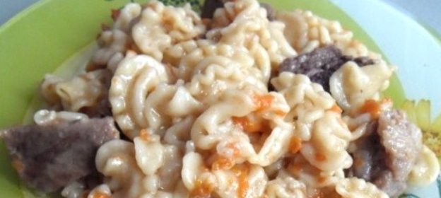 Макароны с говядиной в мультиварке