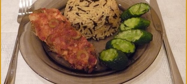 Треска по-средиземноморски с шафрановым рисом