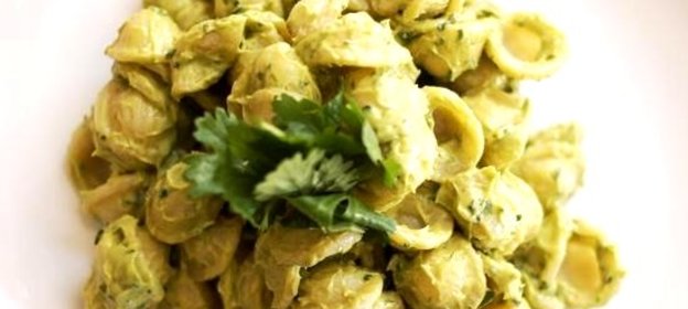 Макароны- ракушки с авокадо