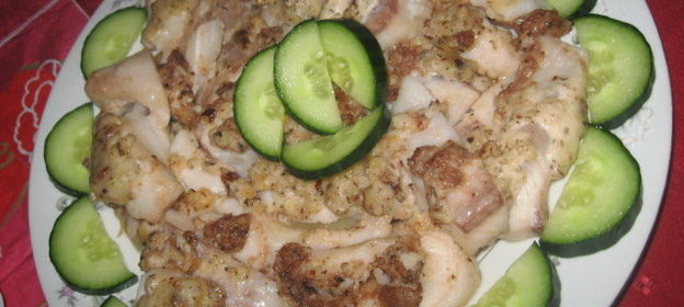 Морской язык в кляре из грецких орешков