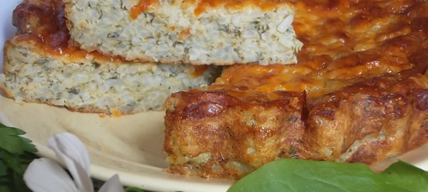 Запеканка из риса с щавелем